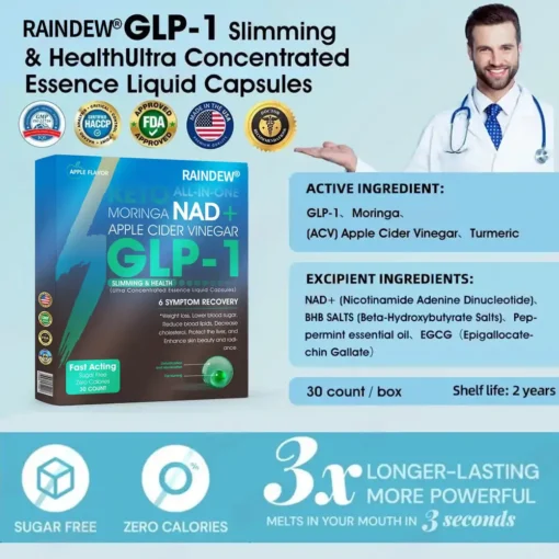 RAINDEW® GLP-1 Slimming & Health Ultra Concentrated Essence Liquid Pearls